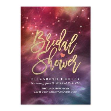 Bridal Shower Night Star Sky Galaxy Constellations Invitations