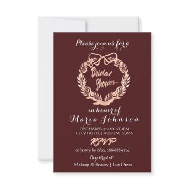 Olives Wreath Burgundy Rose Gold