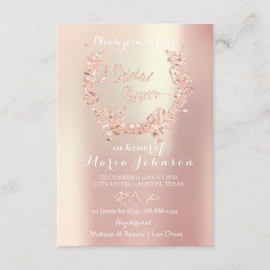 Bridal Shower Olives Wreath Pink Rose Gold Invitations