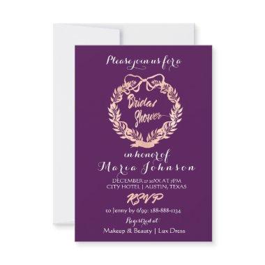 Olives Wreath Plum Rose Gold