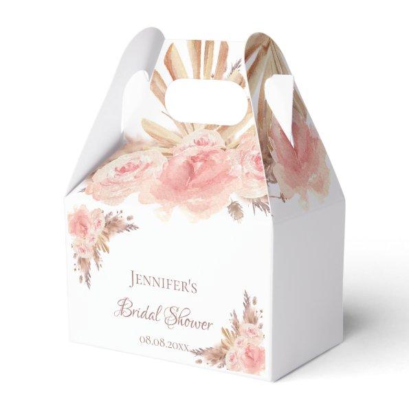 Bridal shower pampas grass blush floral thank you favor box