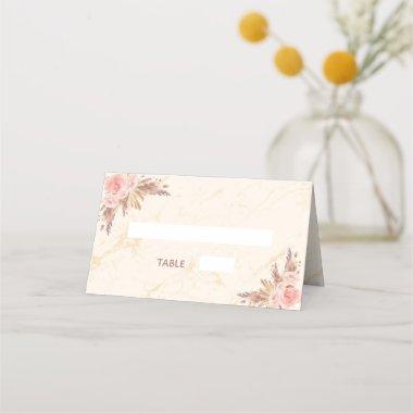 Bridal shower pampas grass blush florals marble place Invitations