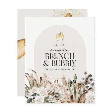 Bridal shower pampas grass champagne brunch bubbly