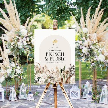 Bridal shower pampas grass champagne brunch bubbly foam board