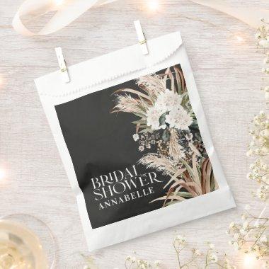 Bridal shower pampas grass modern black favor favor bag