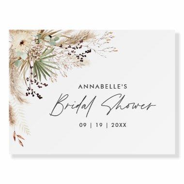 Bridal shower pampas grass modern boho elegant foam board