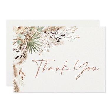 Bridal shower pampas grass modern boho elegant inv thank you Invitations