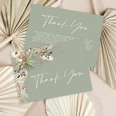 Bridal shower pampas grass modern boho elegant tha thank you Invitations