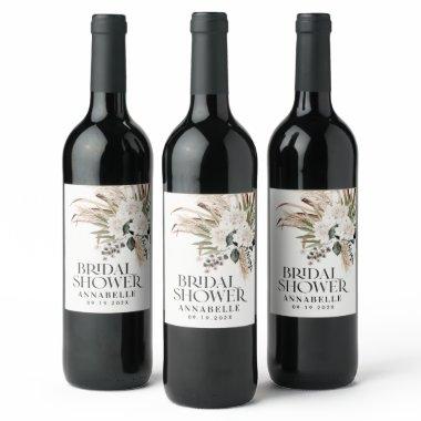 pampas grass modern elegant natural wine label