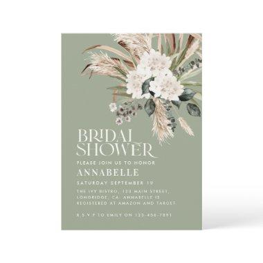 pampas grass modern sage green invit