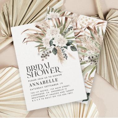 Bridal shower pampas grass modern terracotta invit Invitations
