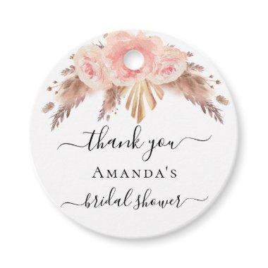 pampas grass rose gold blush floral Favor Tags