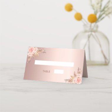 pampas grass rose gold blush floral place