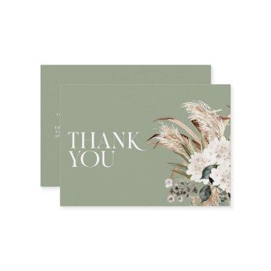 pampas grass sage green thank you note