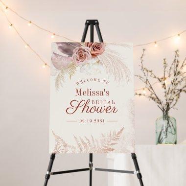 Bridal Shower Pampas Grass Tan Welcome Foam Board