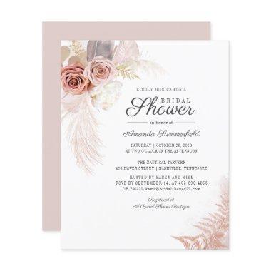 Bridal Shower Pampas Grass Terracotta Invitations