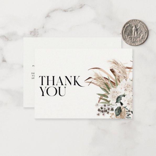 Bridal shower pampas grass white natural thank you note Invitations