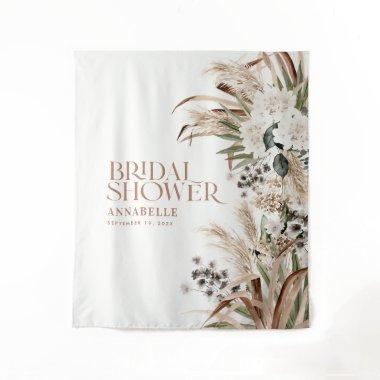 Bridal shower pampas modern elegant terracotta tapestry