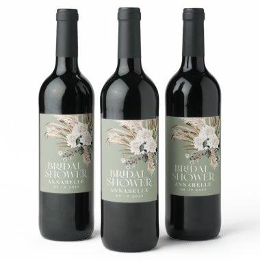 pampas sage green modern elegant wine label