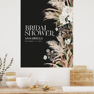 pampas terracotta modern black foam poster