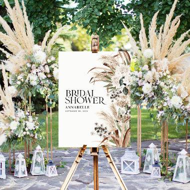 Bridal shower pampas welcome modern boho party poster