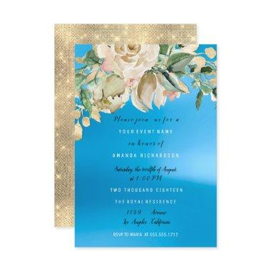 Party Blue Painted Flower Watercolor