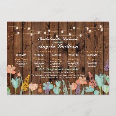 Bridal Shower Party Floral Itinerary Bachelorette Program