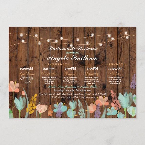 Bridal Shower Party Floral Itinerary Bachelorette Program