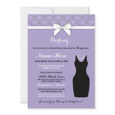 Party Lilac Black Dress Pearl Invite