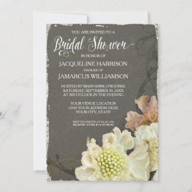 Bridal Shower Party Modern Floral Painterly Art Invitations