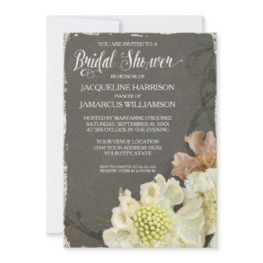 Bridal Shower Party Modern Floral Painterly Art Invitations