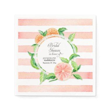 Party Pink Grapefruit Oranges Citrus Paper Napkins
