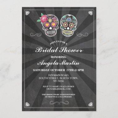 Bridal Shower Party Sugar Skull Halloween Invite