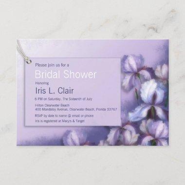 Bridal Shower Pastel Purple Iris Floral Invitations