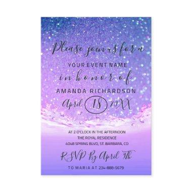 Bridal Shower Pastels Pink Waves Ocean Tropic Blue Invitations