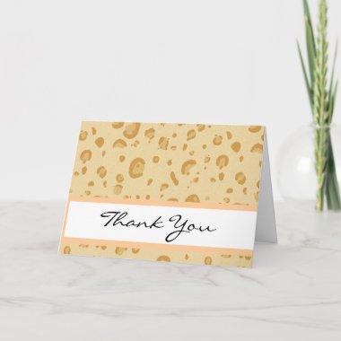 Bridal Shower Peach and Gold Leopard Confetti Thank You Invitations