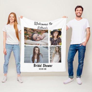 Personalized 4 Photo Collage Fleece Blanket
