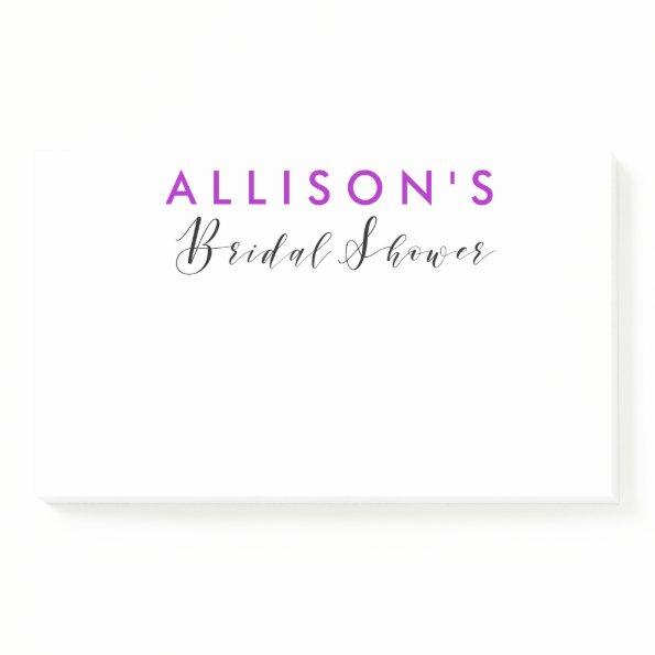 Bridal Shower Personalized Favor Post-it Notes