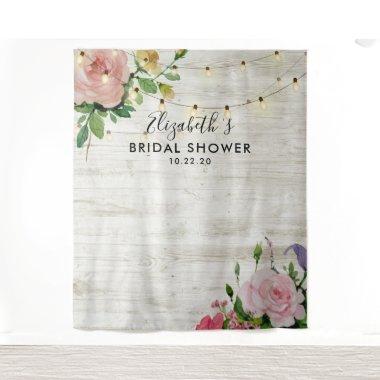 Photo Backdrop Flowers Wood Lights