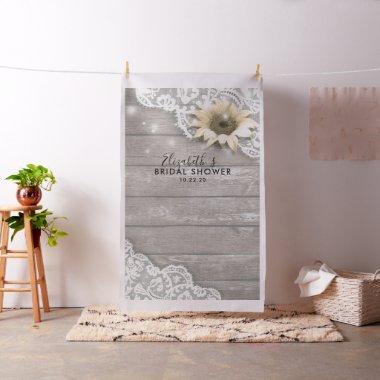 Bridal Shower Photo Backdrop Lace Sunflowers Wood
