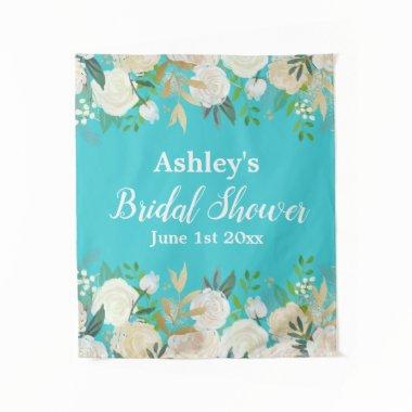 Photo Booth Backdrop Blue Gold Prop
