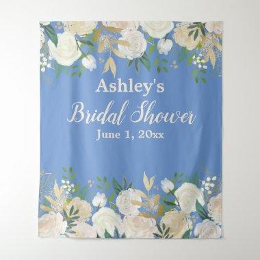 Bridal Shower Photo Booth Backdrop Periwinkle Gold