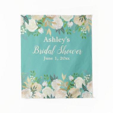 Photo Booth Backdrop Turquoise Gold