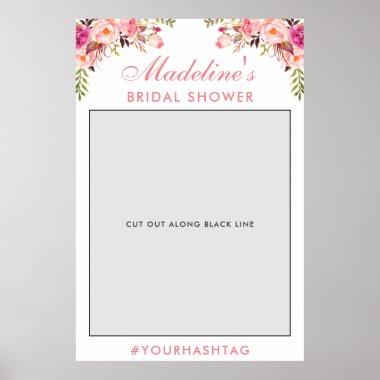 Bridal Shower Photo Booth Prop | Pink Blush Floral Poster