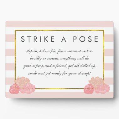 Bridal Shower Photo Booth Sign Plaque Pink Stripe