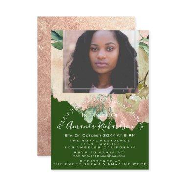 Bridal Shower Photo Floral Birthday Graduation Invitations