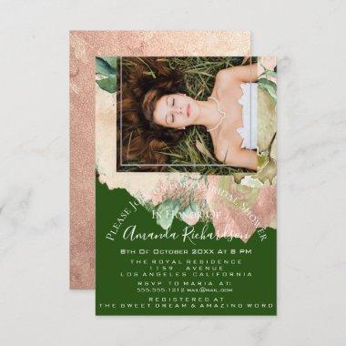 Bridal Shower Photo Floral Birthday Greenery Invitations