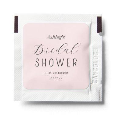 Bridal Shower Pink Black Script Simple Hand Sanitizer Packet