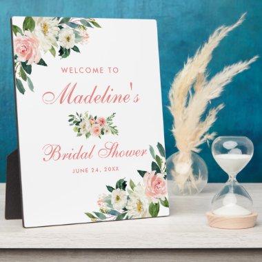 Pink Blush Floral Welcome Plaque