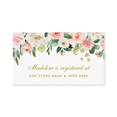 Bridal Shower Pink Blush Gold Registry Insert Card